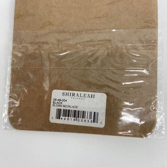 Anthropologie shiraleah black gold Sloan Tassel Necklace New - Picture 4 of 4